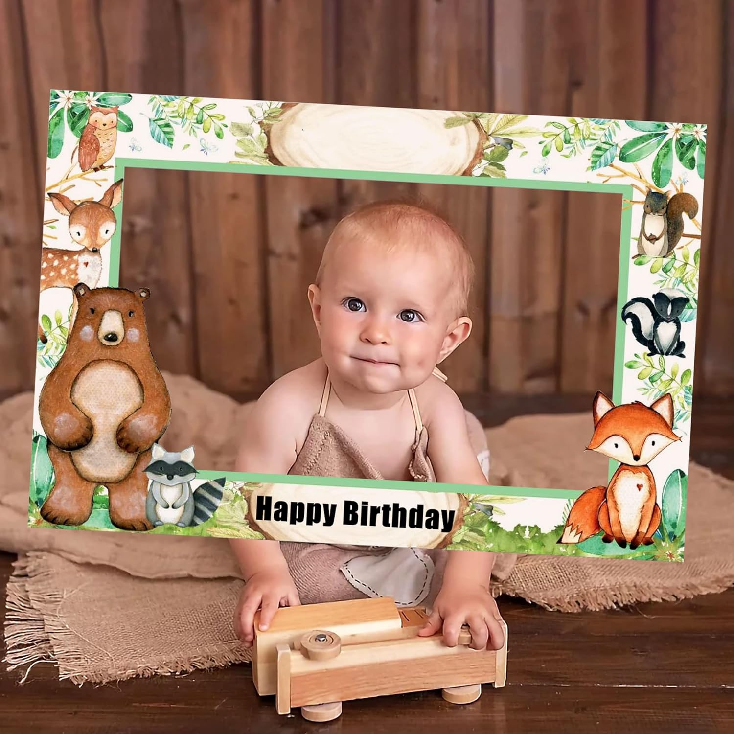 Woodland Animals Party Photo Booth Props Birthday Decoration