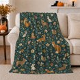 thumbnail image 1 of Woodland Animals among Flowers and Mushrooms, Playful Cottagecore Style for Kids, Forest Friends Pattern and Birthday Gift, Cozy Flannel Blanket for Nursery and Playroom, Home Decor, 1 of 9