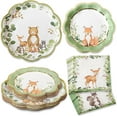 thumbnail image 1 of Woodland Baby Paper Plates Napkins, Kate Aspen 16pcs 7 inch & 16pcs 9 inch Heavy Duty Disposable Party Plates, 30pcs 6.5 inch Durable Paper Napkins for Birthday, Baby Shower Party, 1 of 6