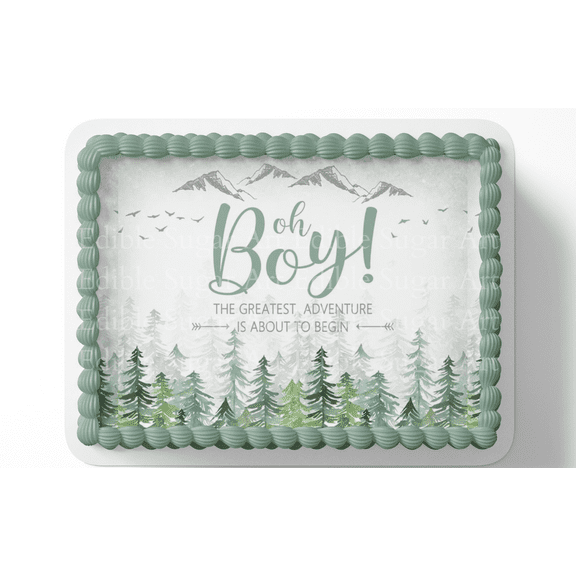 Woodland Baby Shower Cake Topper Edible Image Forest Friends Baby Shower Woodland Party Decorations