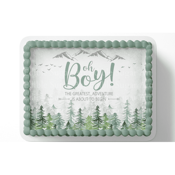 Woodland Baby Shower Cake Topper Edible Image Forest Friends Baby Shower Woodland Party Decorations