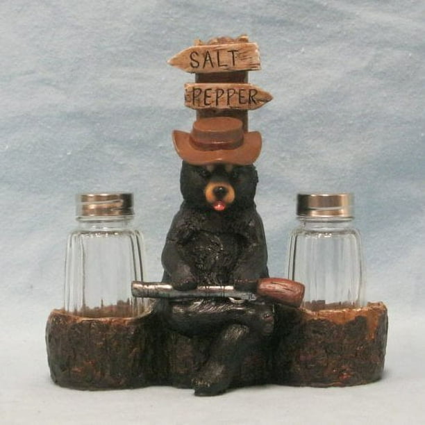 Woodland Bear "Put It Back There" Guarding His Salt and Pepper by DWK