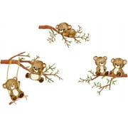 Woodland Bear Wall Decals Animal Tree Branch Wall Stickers Watercolor Animal Vinyl Decor for Baby Nursery Kids Bedroom Classroom Bedroom Living Room Wall Decor