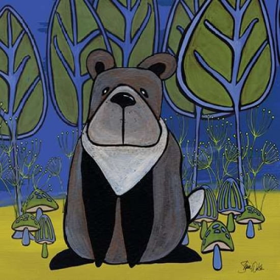 Woodland Bear in the Woods Canvas Art - Shanni Welsh (24 x 24)