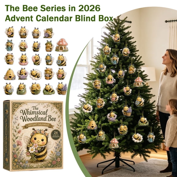 Woodland Bee Advent Calendar Mystery Box Countdown 2D Figure Set Holiday Daily Surprise Collectible Display Tool 24 Day