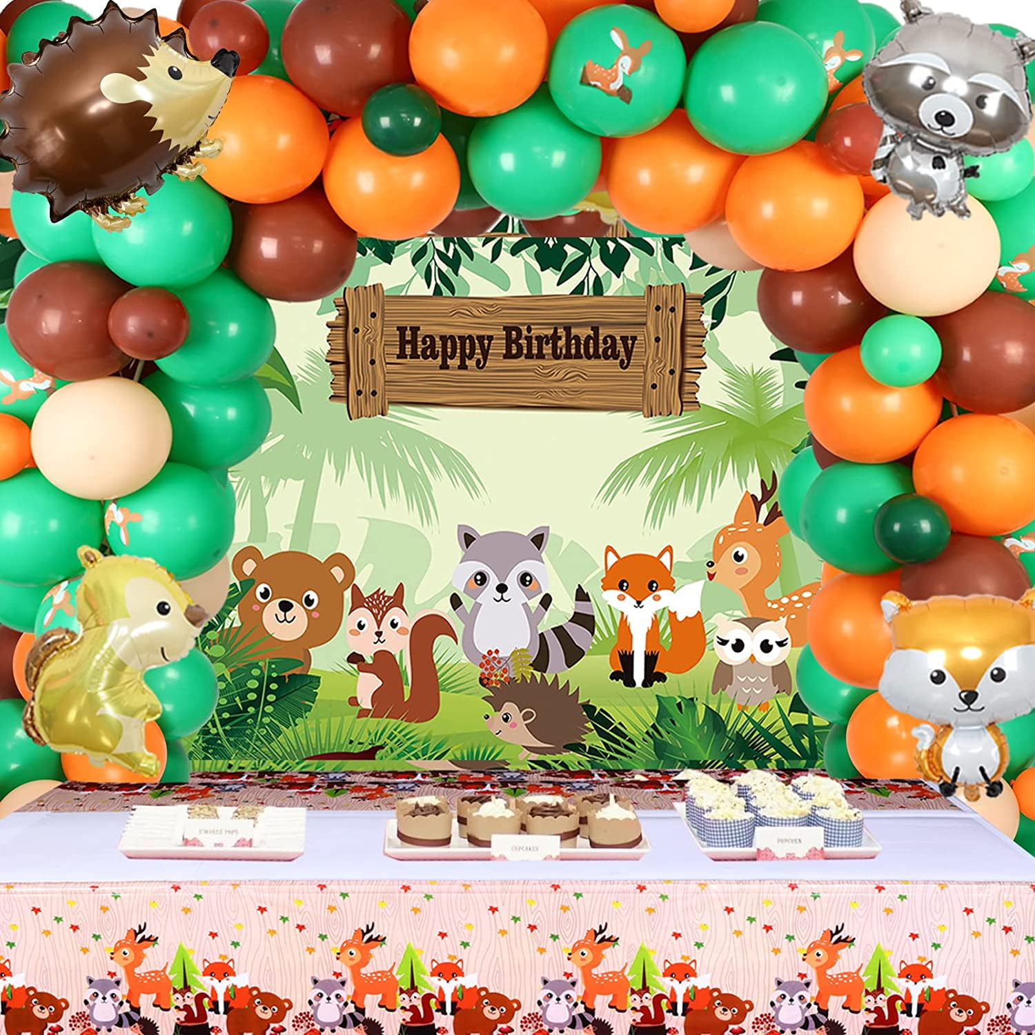 JeVenis Woodland Party Supplies Ballons animaux de la forêt Amis des  animaux de la forêt sous le thème des ballons