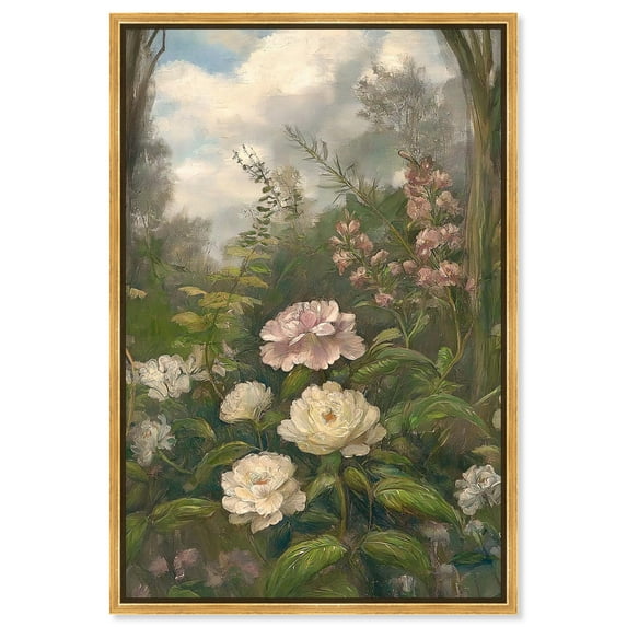 Woodland Bloom Canvas Vintage Botanicals by Art Remedy, Gold Frame, 16 x 24