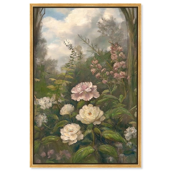 Woodland Bloom Canvas Vintage Botanicals by Art Remedy, Gold Frame, 24 x 36
