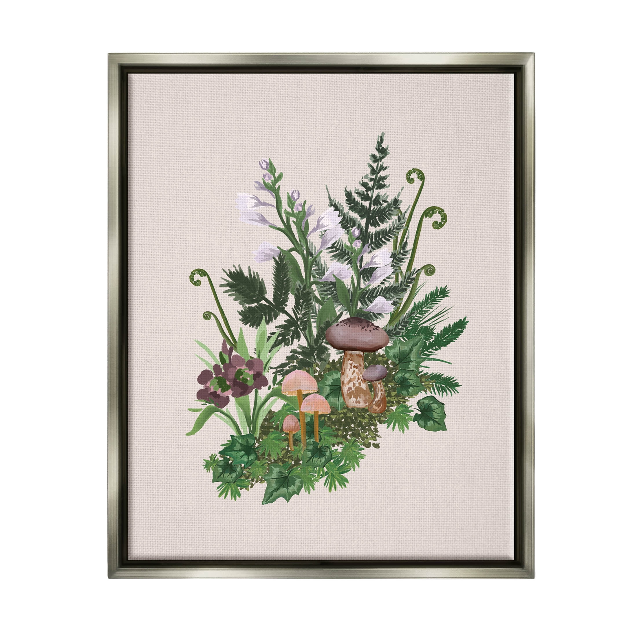 Woodland Botanical Sprouting Ferns Botanical & Floral Graphic Art Luster Gray Framed Art Print Wall Art