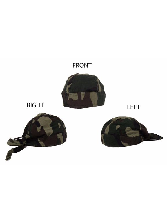 Woodland Camo Camouflage Do Rag Skull Cap Head Wrap