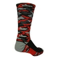 thumbnail image 1 of Woodland Camo Crew Socks (Black/Red Camo, X-Large), 1 of 2