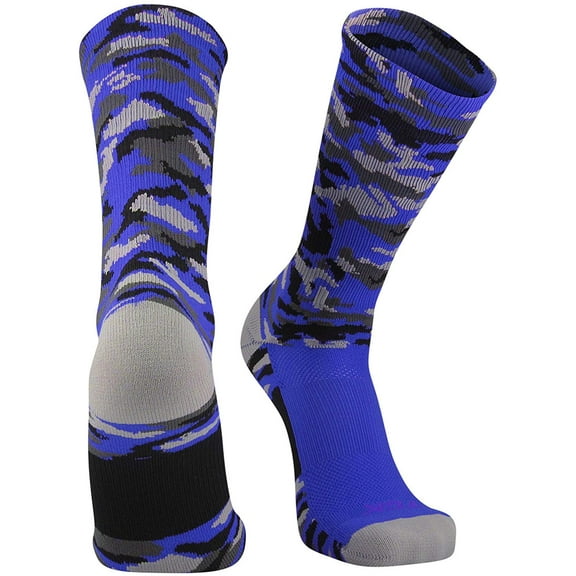 Woodland Camo Crew Socks (Royal Camo, Medium)