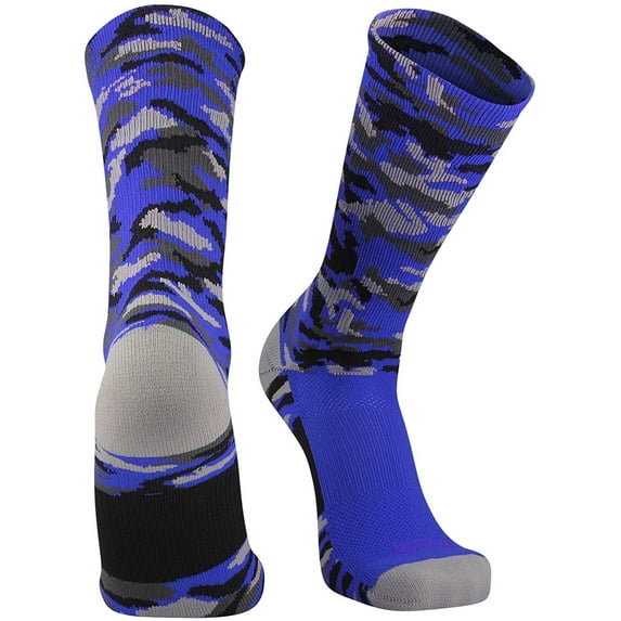 Woodland Camo Crew Socks (Royal Camo, Medium)