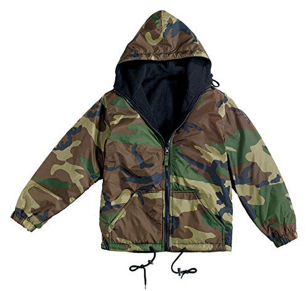 Woodland Camo Reversible Nylon Jacket with Fleece Lining XL 8ee4a116 dd04 43ad 9417 cf1730921f81.13151a450cf0064995406e8878a9ad04