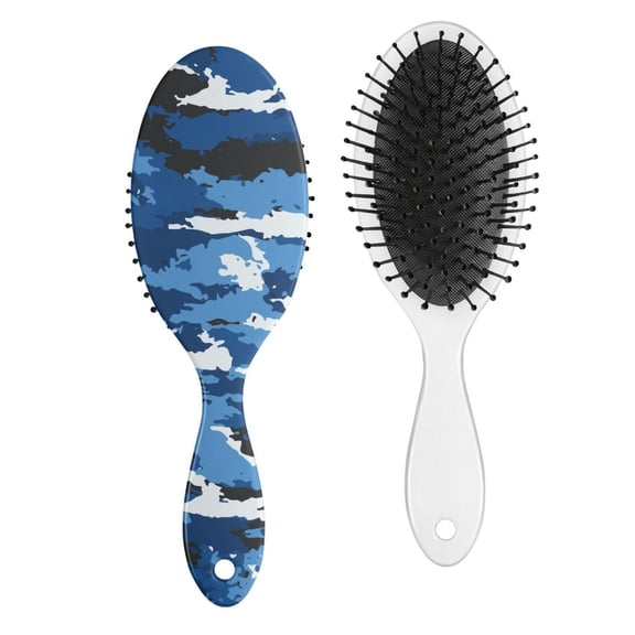 Woodland Camouflage Hair Brush, Army Jungle Desert Camo Detangler Paddle Brush, Soft Bristle Comb for Wet & Dry Hair, Travel-Friendly Gift for Boys Girls Men Women