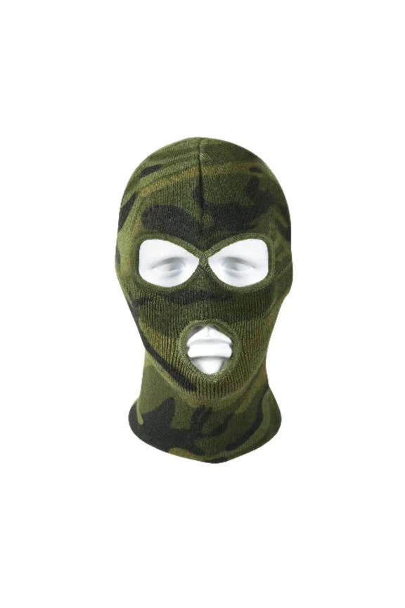 Woodland Camouflage Military Three Hole Acrylic Face Mask Rothco 5596