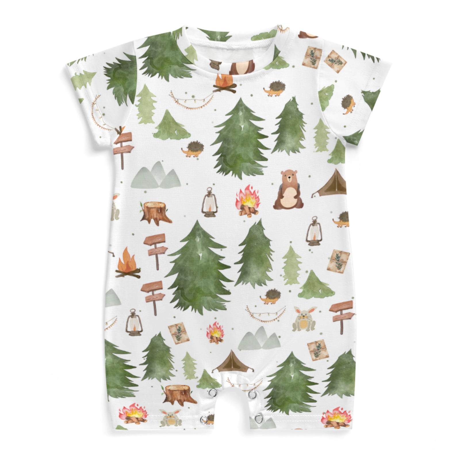 Forest Animals baby pyjama, rose main image 0