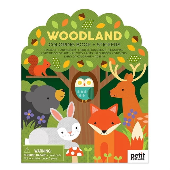Woodland Coloring Book + Stickers, (Paperback)