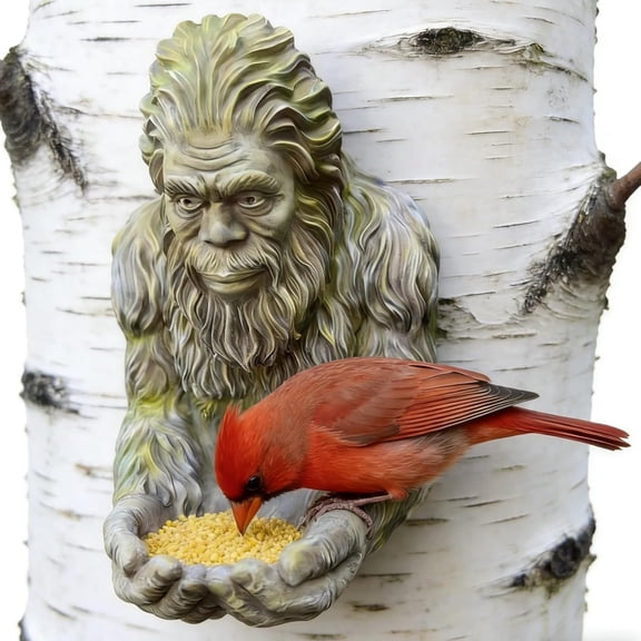 Woodland Creature Tree Face Bird Feeder, Outdoor Garden Decor