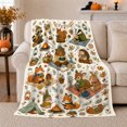 thumbnail image 1 of Woodland Creatures Autumn Camping Picnic Scene, Rustic Camping Scene, Warm Flannel Blanket for Cabin with Detailed Artwork, Outdoor Lovers Thanksgiving Gift, Rustic Home Decor, 1 of 9