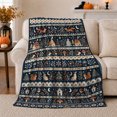 thumbnail image 1 of Woodland Creatures Folk Art Scene Foxes Squirrels Rustic, Cozy Friendship Quote Scene, Warm Flannel Blanket for Living Room and Reading Nook, Art Lovers Friendship Gift, Artistic Home Decor, 1 of 9