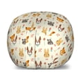 thumbnail image 1 of Woodland Creatures Storage Toy Bag Chair, Repetitive Animals Pattern with Floral Motifs Dogs Raccoons and Fox, Stuffed Animal Organizer Washable Bag, Large Size, Multicolor, by Ambesonne, 1 of 3