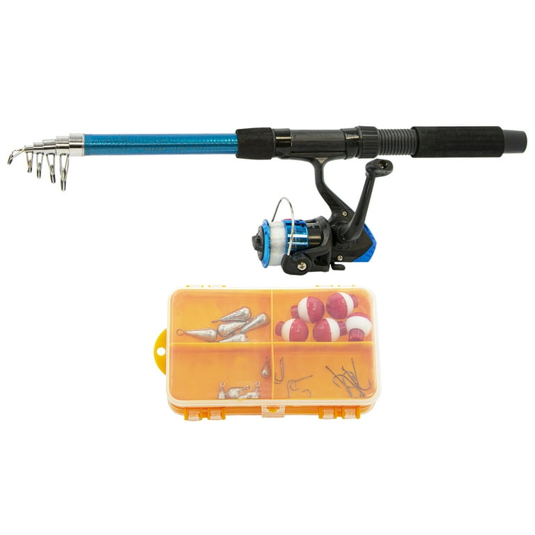 Woodland Creek 6 FT Telescoping Fishing Rod and Reel Starter Kit with Tackle  Box 