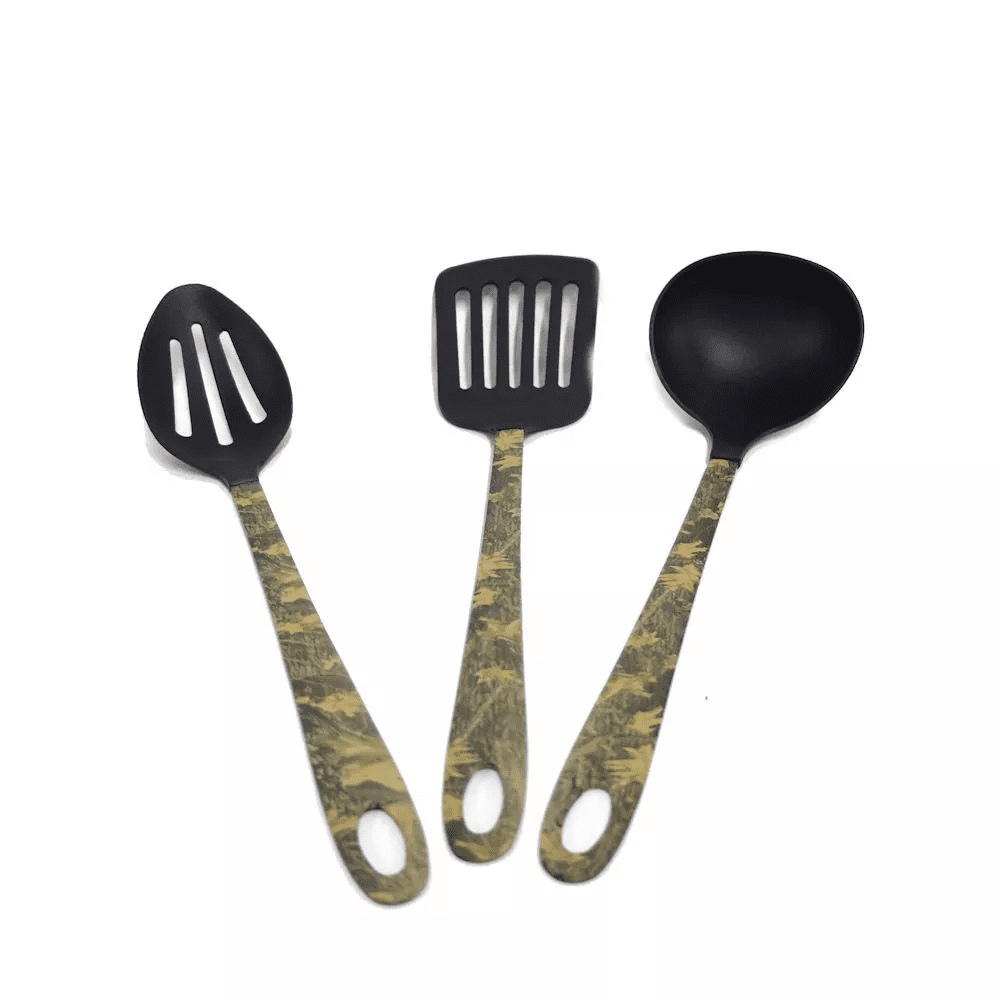 Camouflage Metal and Plastic 3-Piece Kitchen Utensil Set