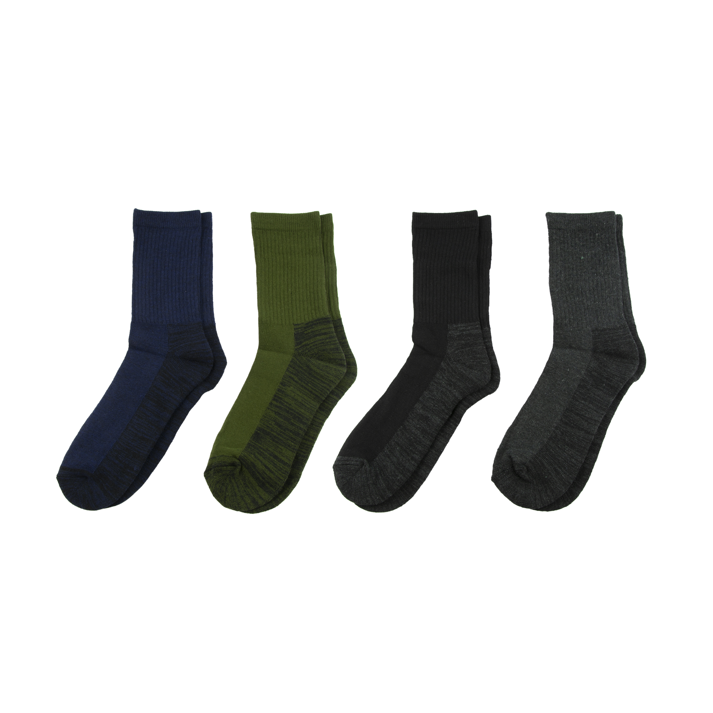 Woodland Creek Men's Cushioned Sole Heavy Duty Socks Size 1013, 4 Pack