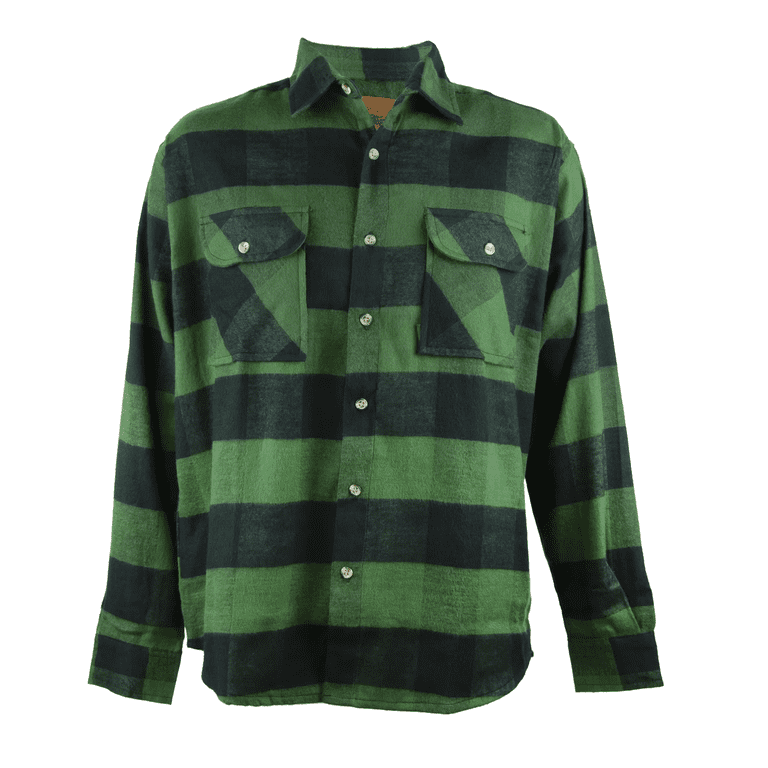 Woodland Creek Men's Long Sleeve Green Buffalo Check Plaid Flannel Shirt, M - Walmart.com Woodland Creek Men's Long Sleeve Green Buffalo Check Plaid Flannel Shirt, M - Walmart.com