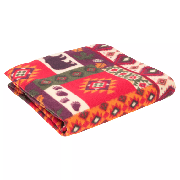 Woodland Creek Southwestern Bear Print Fleece Blanket 90 x 70 inch