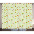 thumbnail image 1 of Ambesonne Woodland Curtains 2 Panel Set, Cartoon Art Autumn Forest, 108" x 96", Multicolor, 1 of 3