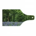 thumbnail image 1 of Woodland Cutting Board, Sea of Bluebells Flowers in Forest Springtime April Countryside Seasonal Picture, Tempered Glass Cutting and Serving Board, Wine Bottle Shape, Purple Green, by Ambesonne, 1 of 1
