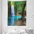 thumbnail image 1 of Woodland Decor Wall Hanging Tapestry, Waterfall asia thailand jungle tropic plants trees waterscape tourist attraction, Bedroom Living Room Dorm Accessories, 60 X 80 Inches, by Ambesonne, 1 of 5
