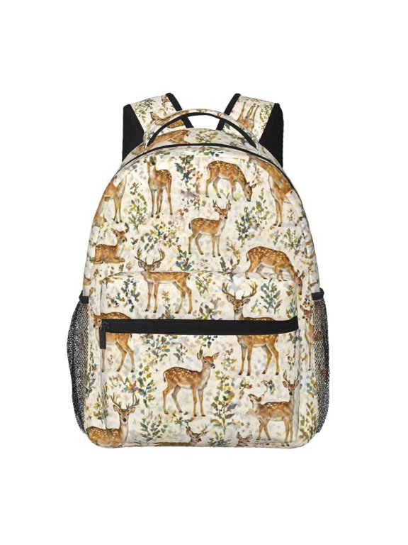 Woodland Deer Backpack Lightweight Travel Bag for Men and Women