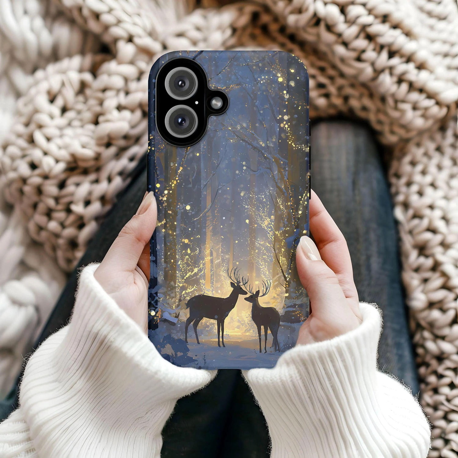 Woodland Deer and Forest Landscape Tough Phone Case, Polycarbonate and ...