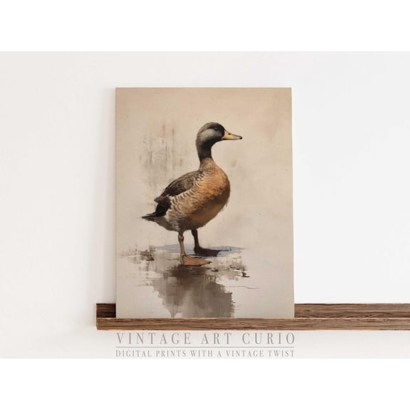 Woodland Duck Print, Rustic Farmhouse Nursery Decor Home Decor #3043, 24x36 UNFRAMED