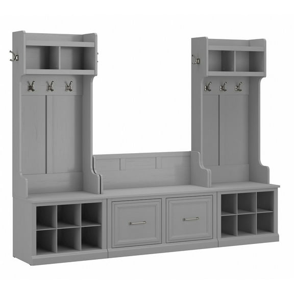 Woodland Entryway Storage Set with Doors in Cape Cod Gray - Engineered Wood