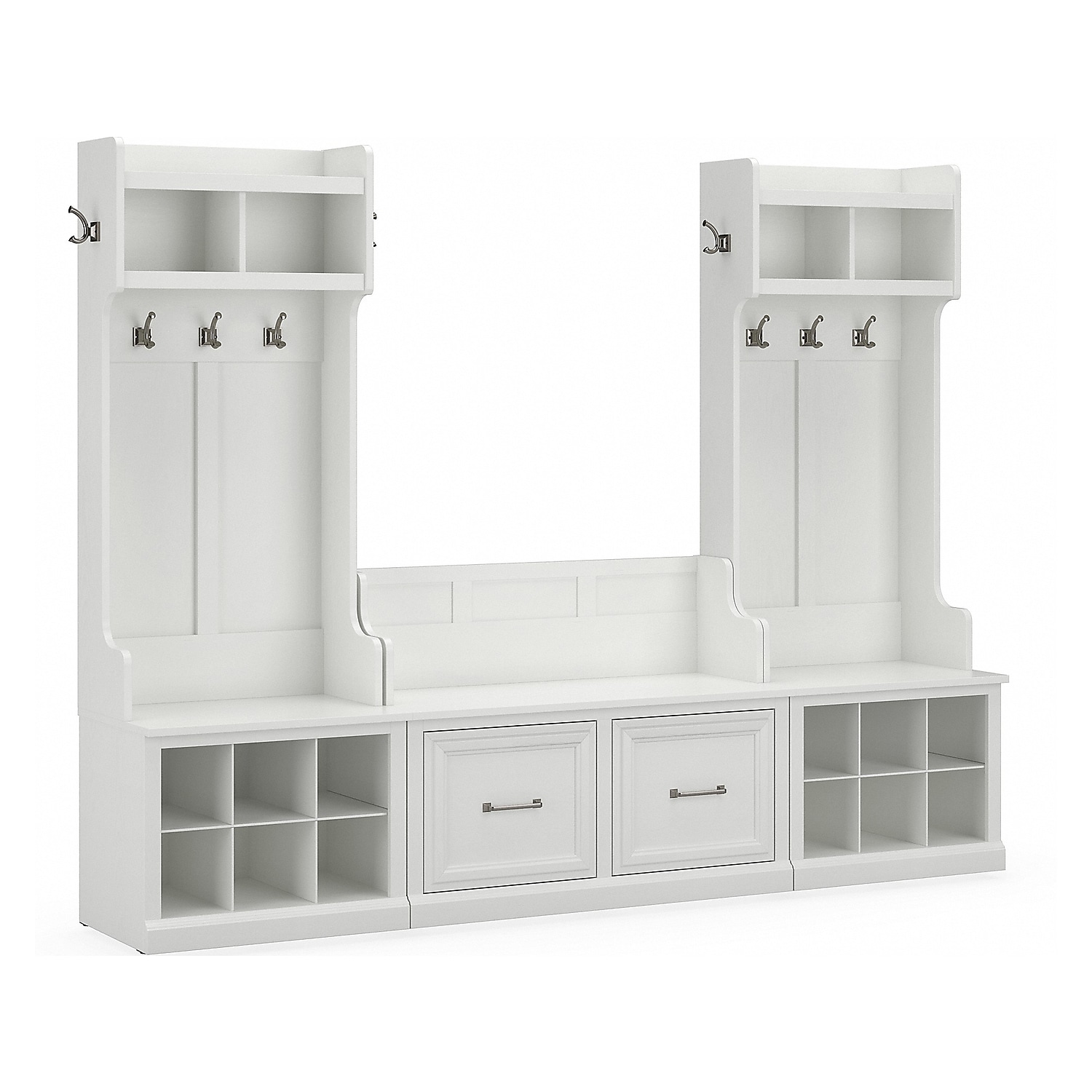 Woodland Entryway Storage Set with Doors in White Ash - Engineered Wood ...