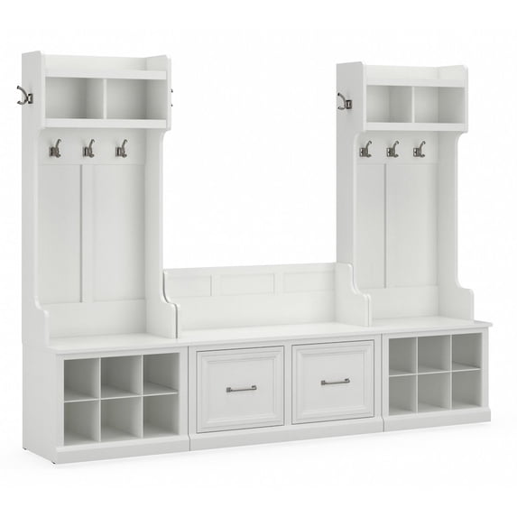 Woodland Entryway Storage Set with Doors in White Ash - Engineered Wood