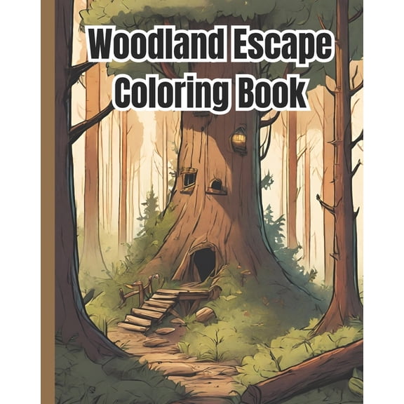 Woodland Escape Coloring Book: Serene Nature Scenes, Serenity for Mindful Coloring Pages / Tranquil Forest Hideaways Col, (Paperback)