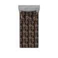 thumbnail image 1 of Woodland Fitted Sheet & Pillow Sham Set, Wild Animals Pattern Bear Deer Fox Rabbit Hedgehog Earthy Forest Print, Decorative Printed 2 Piece Bedding Decor, Twin, Black Beige and Umber, by Ambesonne, 1 of 2