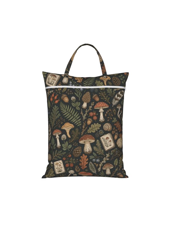 Woodland Foraging Field Doodle Travel Dirty Laundry Bag 1 PC , Portable Hanging Storage Bag for Gym Camping Beach Business Trips