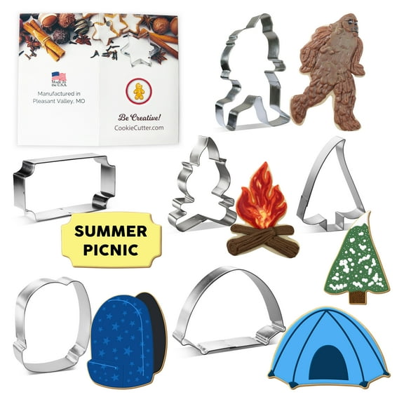 Woodland Forest Camping Cookie Cutter 6 Pc Set HS0459 with Sugar Cookie Recipe. Foose - USA