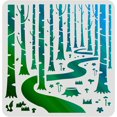 thumbnail image 1 of Woodland Forest Stencils 11.8x11.8 inch Forest Tree Painting Stencil Forest Path Stencil Plant Drawing Stencil Into The Woods Stencils for Painting on Wood Floor Wall Fabric, 1 of 7