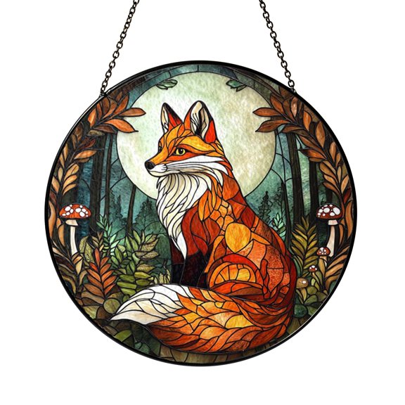 Woodland Fox Stained Glass Style Window Suncatcher1701