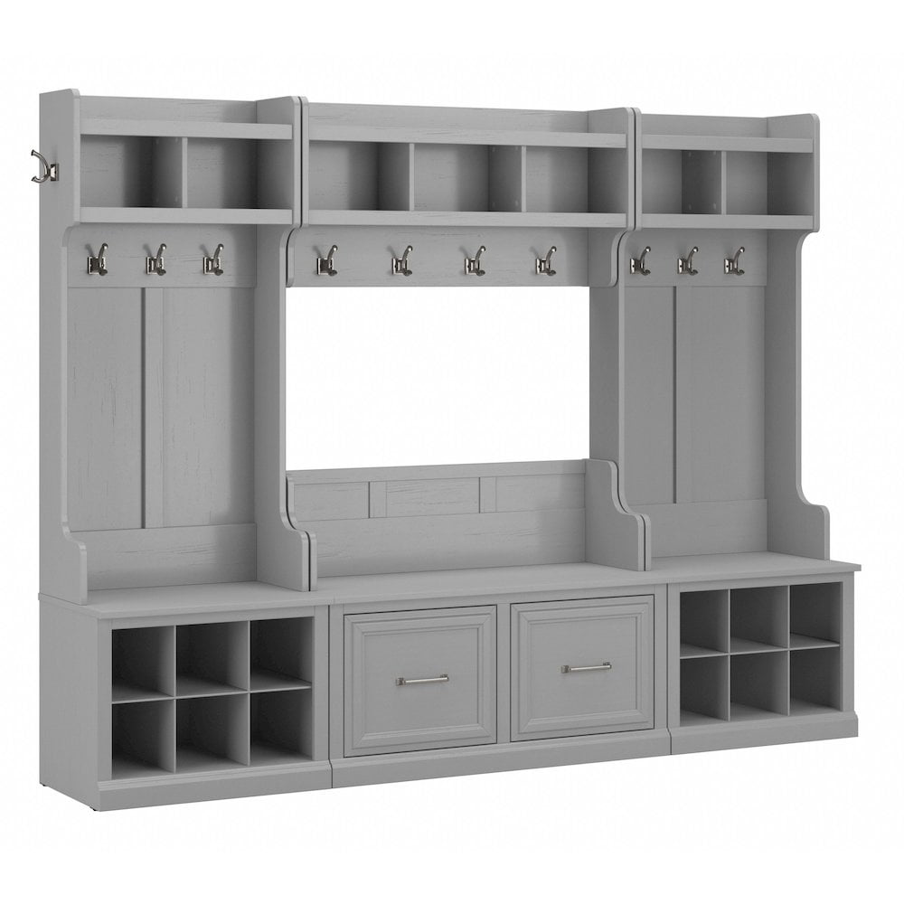 Woodland Full Entryway Storage Set with Doors in Cape Cod Gray ...