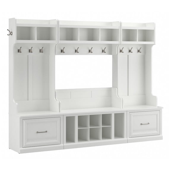 Woodland Full Entryway Storage Set with Drawers in White Ash - Engineered Wood