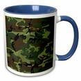 thumbnail image 1 of 3drose, Woodland Green Camouflage with Hidden Face, 15oz Two-tone Blue Mug, 1 of 6