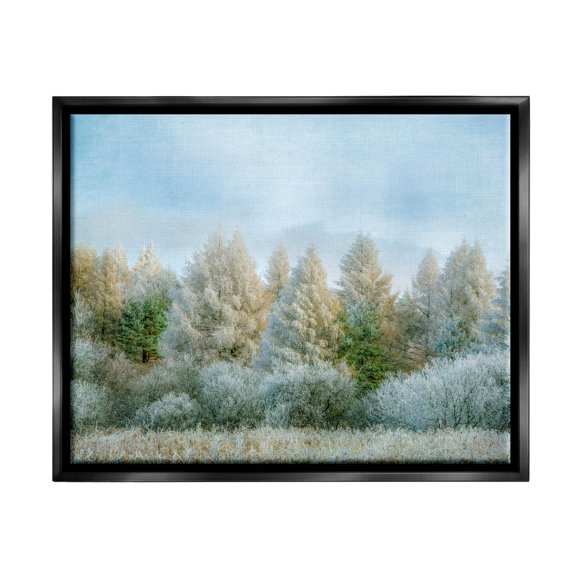Woodland Grove Forest Trees Landscape Photograph Jet Black Framed Art Print Wall Art